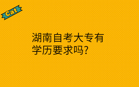 湖南自考大專有學(xué)歷要求嗎