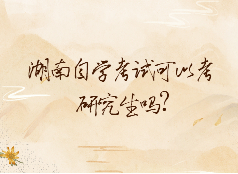 湖南自學考試可以考研究生嗎