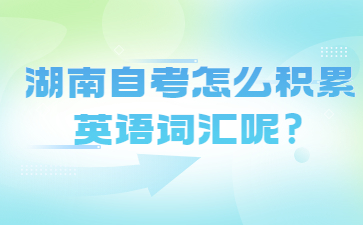 湖南自考怎么積累英語詞匯呢?